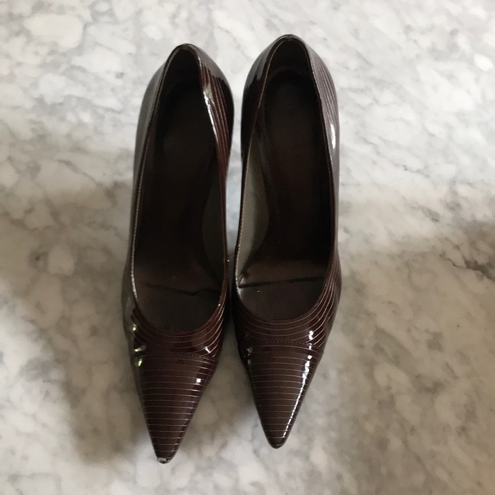 Brown high heels